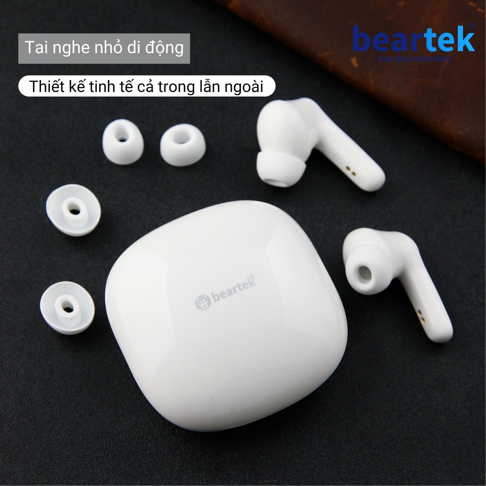 Tai nghe bluetooth không dây Beartek Bearbuds B33 True Wireless màn hình LED thông minh, có định vị, chạm cảm ứng, cửa sổ kết nối – Hàng chính hãng