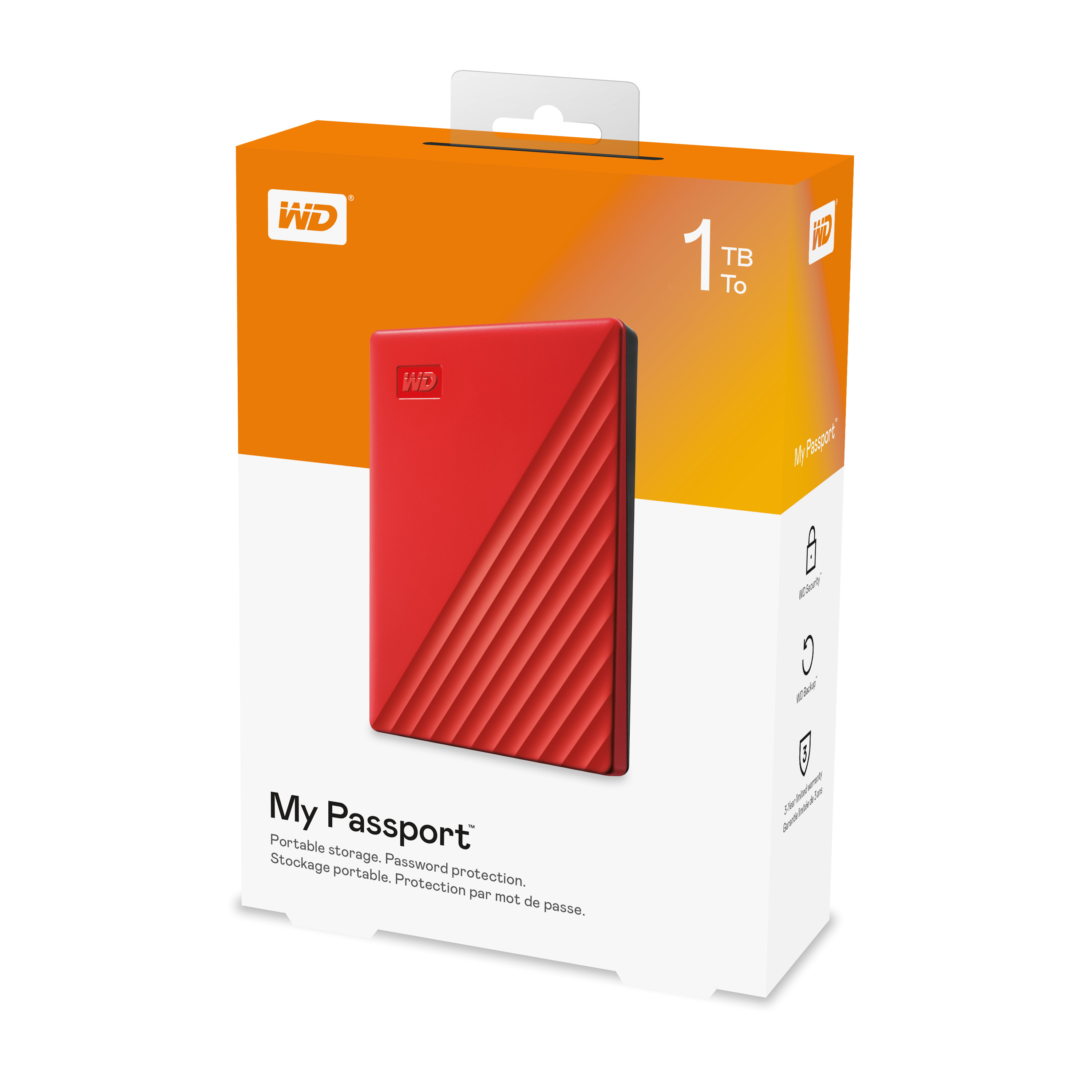 Ổ Cứng Di Dộng HDD WD My Passport 1TB 2.5" USB 3.2 WDBYVG0010BBL-WESN - Hàng Chính Hãng