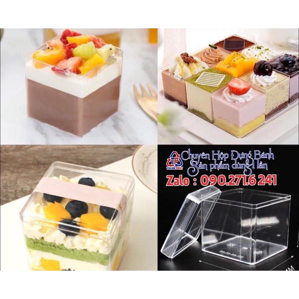 50 Ly mousse vuông LC-5550 - Ly đựng tiramisu - Panna cotta - yogurt trái cây -bánh lạnh