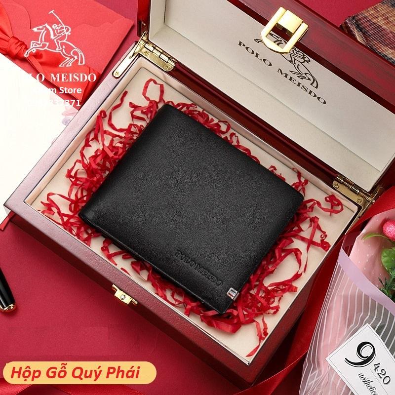 Ví Da Bò Nam Cao Cấp Hàng Hiệu POLO MEISDO Full Hộp Phù Hợp Làm Quà Biếu Tặng Sinh Nhật