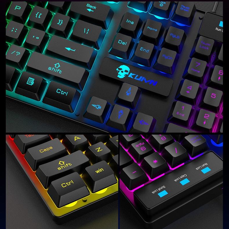 Bộ chuột bàn phím máy tính Coputa chuột bàn phím giả cơ Gaming có dây Full LED RGB T6