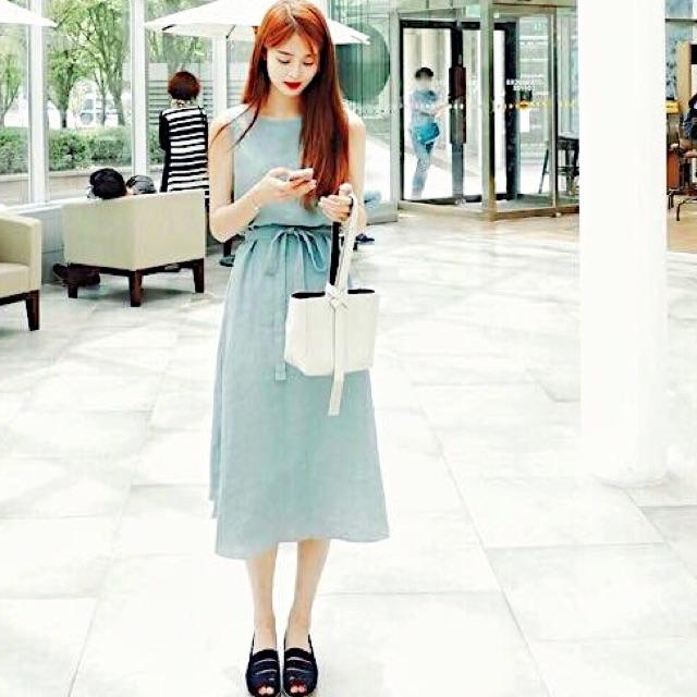 ĐẦM SUÔNG CÔNG SỞ NỮ Đầm váy mint cột eo