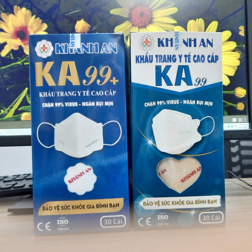 30 cái Khẩu trang y tế 4D Khánh An KA99+ 4 lớp ngăn vi khuẩn 99% thiết kế đặc biệt Nhượng quyền nguyên bản Hàn Quốc ôm sát khuôn mặt không dính son và rất dễ thở