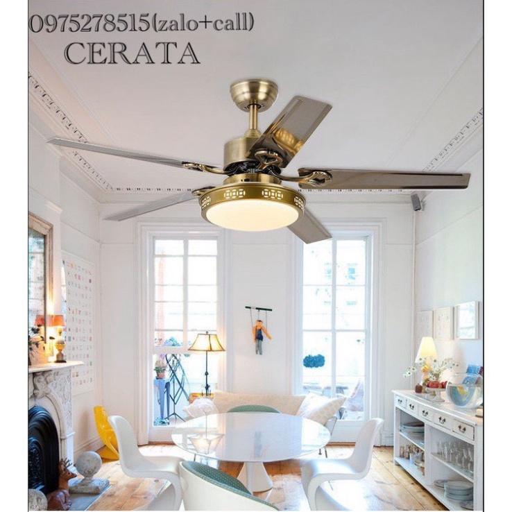 Quạt Trần Có đèn LED chiếu sáng BK5 Promax Lõi Đồng Full 6 mức độ Gió , 3 cách thức