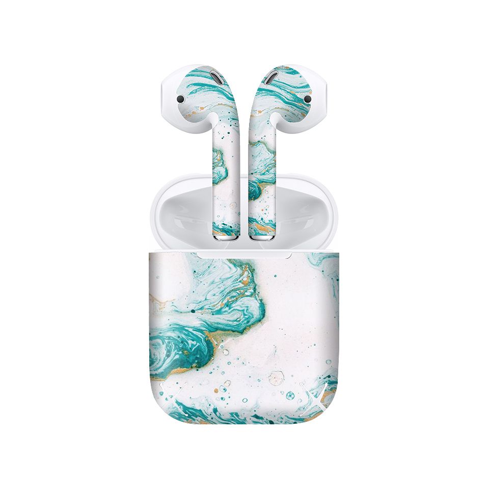 Miếng dán skin chống bẩn cho tai nghe AirPods in hình vân đá - dah010