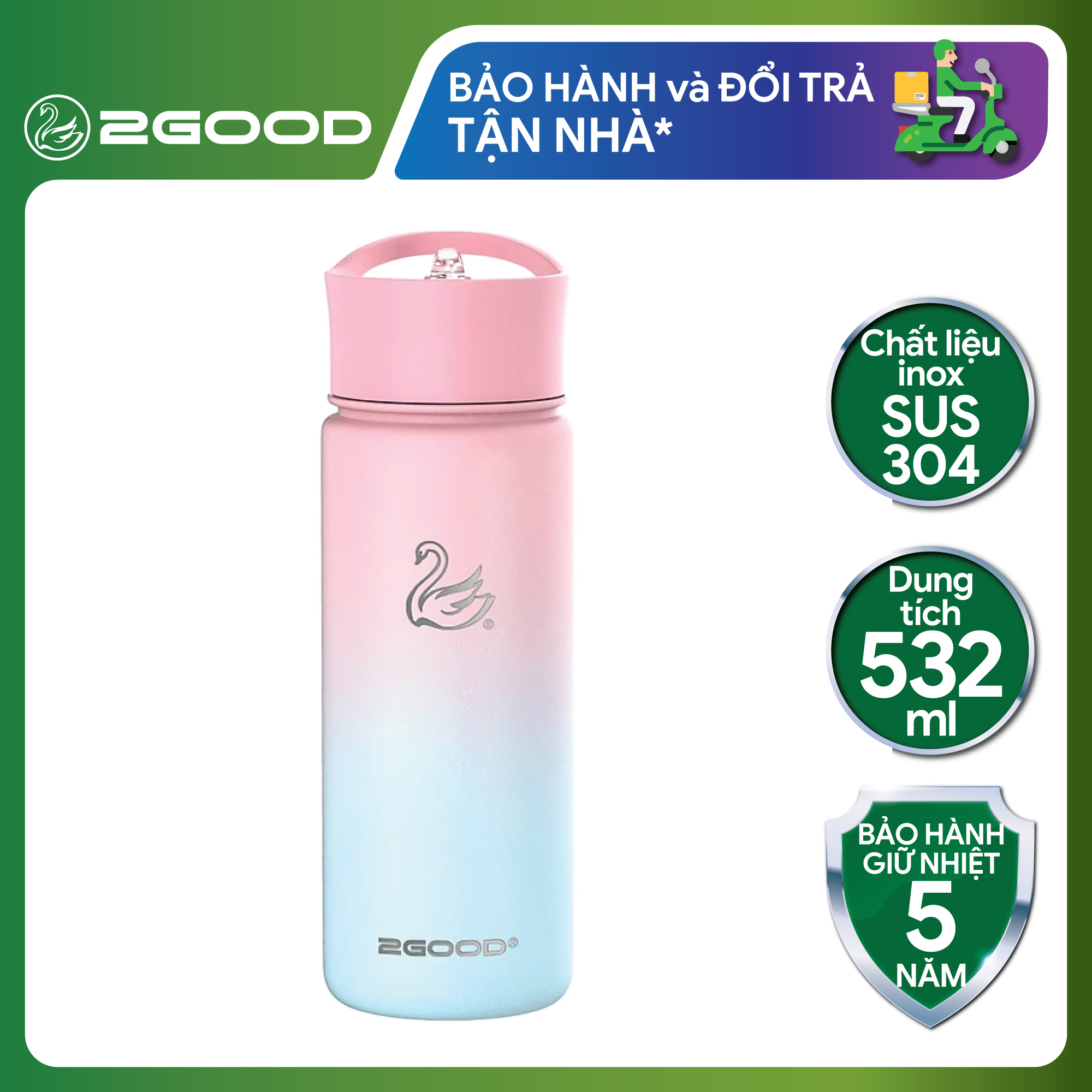 Bình Giữ Nhiệt 2GOOD FLASK Wide Mouth WM-02 - Hàng Chính Hãng
