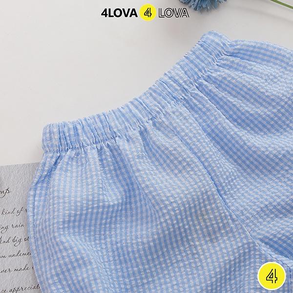 Quần short đùi bé gái 4LOVA mặc nhà đi chơi dáng lửng xinh xắn thô cotton thoáng mát