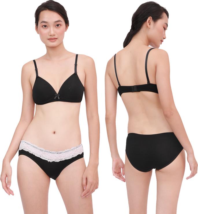 Combo 4 Quần Lót Modal Lưng Ren Active Miley Lingerie Màu Đen, Da, Trắng & Hồng FDS0174-0274-0974-1274