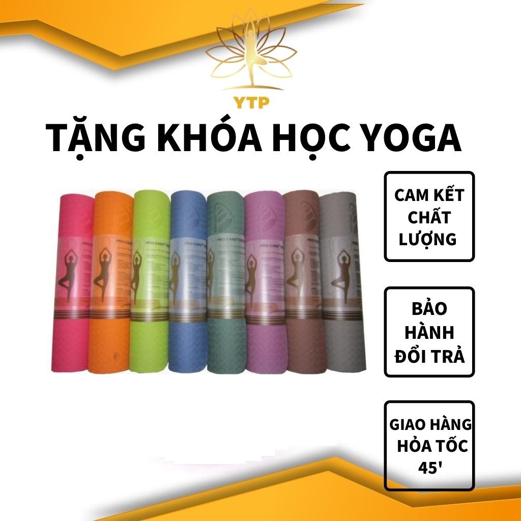 THẢM TẬP YOGA CHỐNG TRƯỢT 6MM HAI MẶT ĐỊNH TUYẾN, TẶNG TÚI THẢM GKK