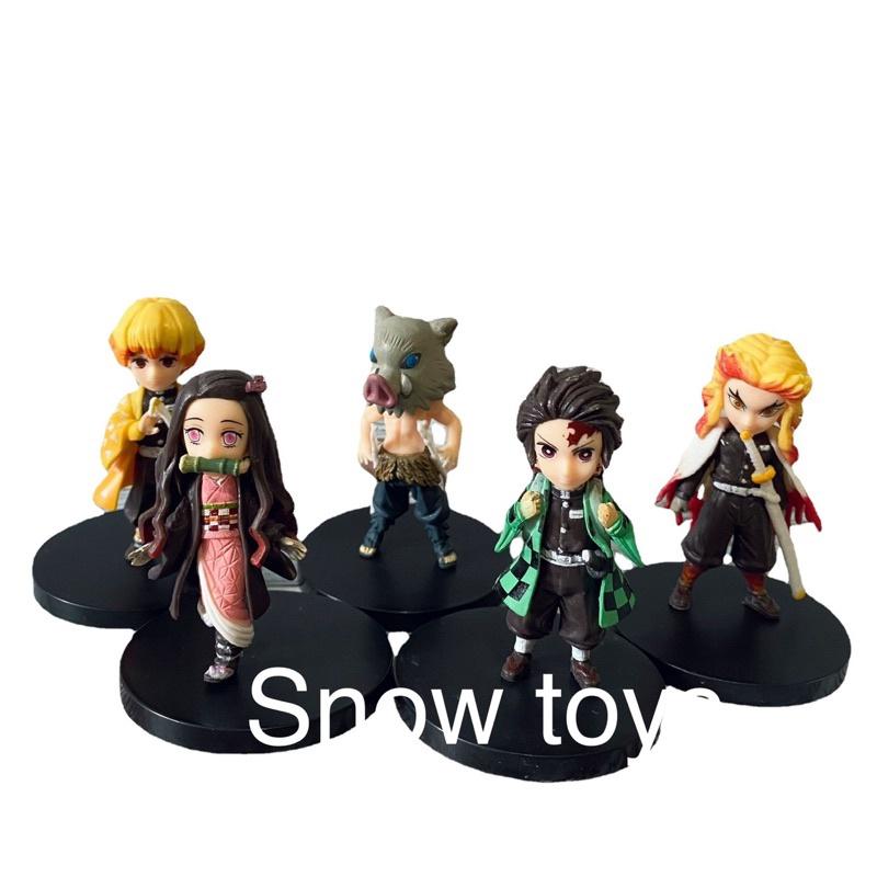 Mô hình Kimetsu No Yaiba - Mô hình thanh gươm diệt quỷ - Set 5 mẫu Tanjiro Nezuko Zenitsu Inosuke Rengoku - Cao 7,5cm