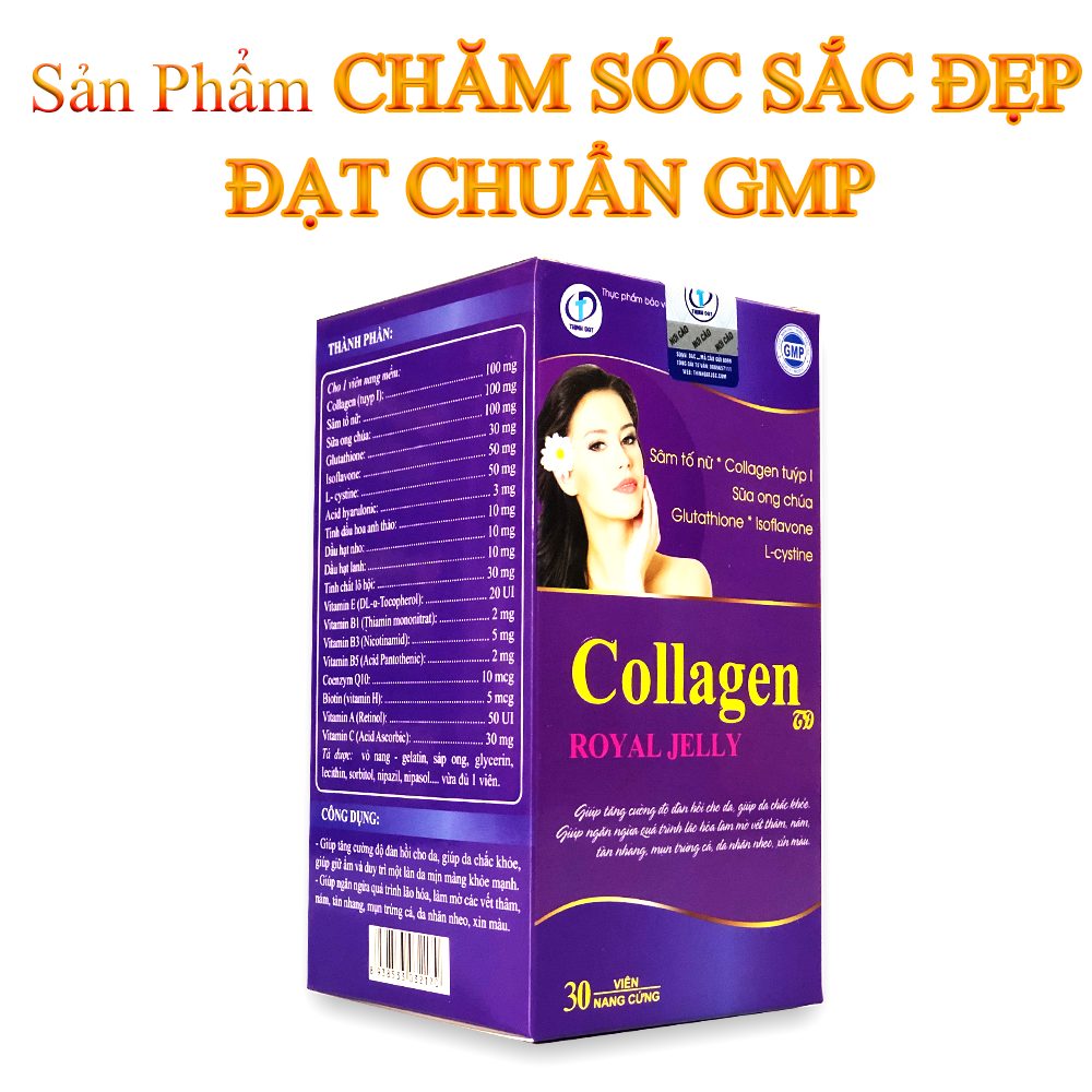 Collagen Royal Jelly - Ngăn ngừa quá trình lão hóa, Tăng cường độ đàn hồi cho da, Bảo vệ tế bào da, giúp da chắc khỏe, mịn màng