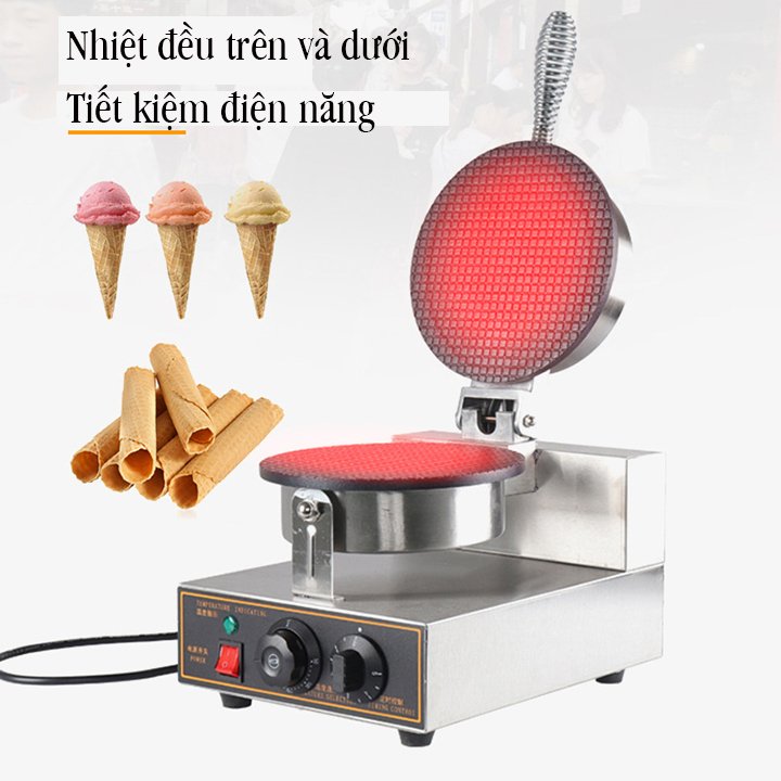 Máy nướng bánh ốc quế, bánh kẹp cuốn bằng điện công suất lớn