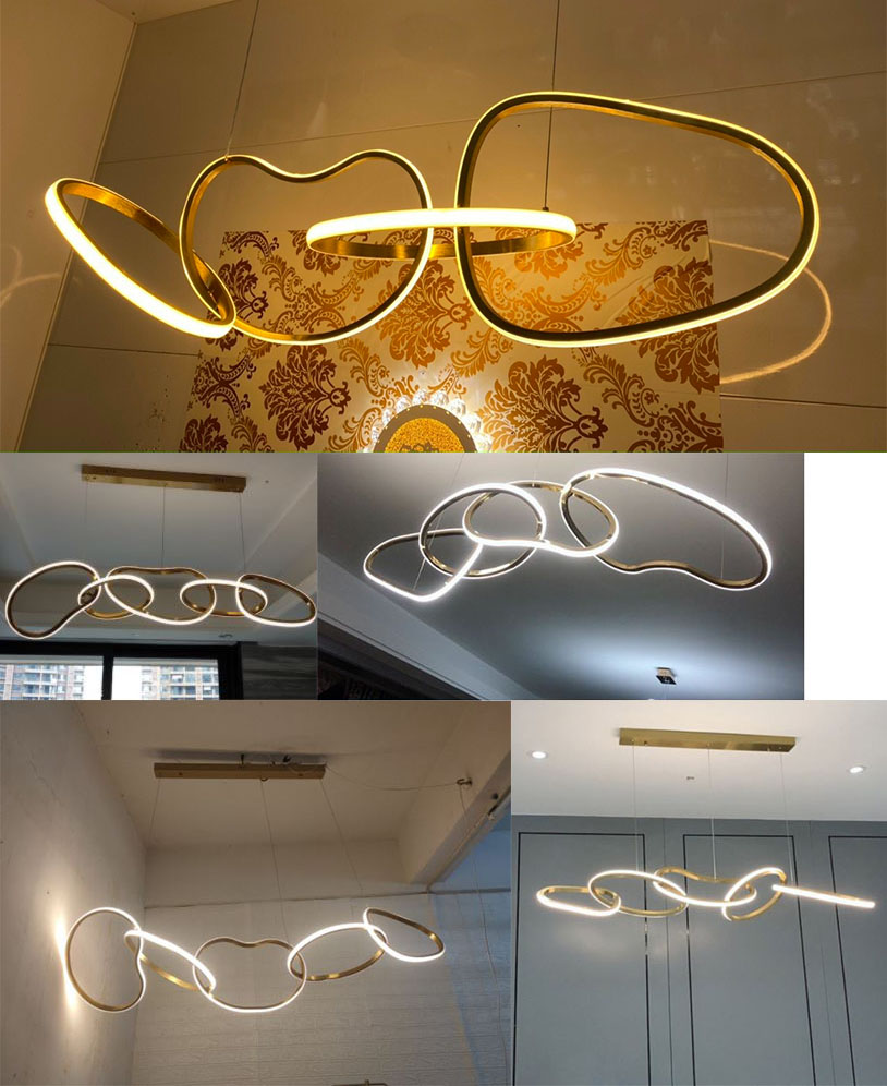 Hình ảnh Đèn thả FLYON 3 vòng cao cấp trang trí nhà cửa sang trọng [ẢNH THẬT 100%]