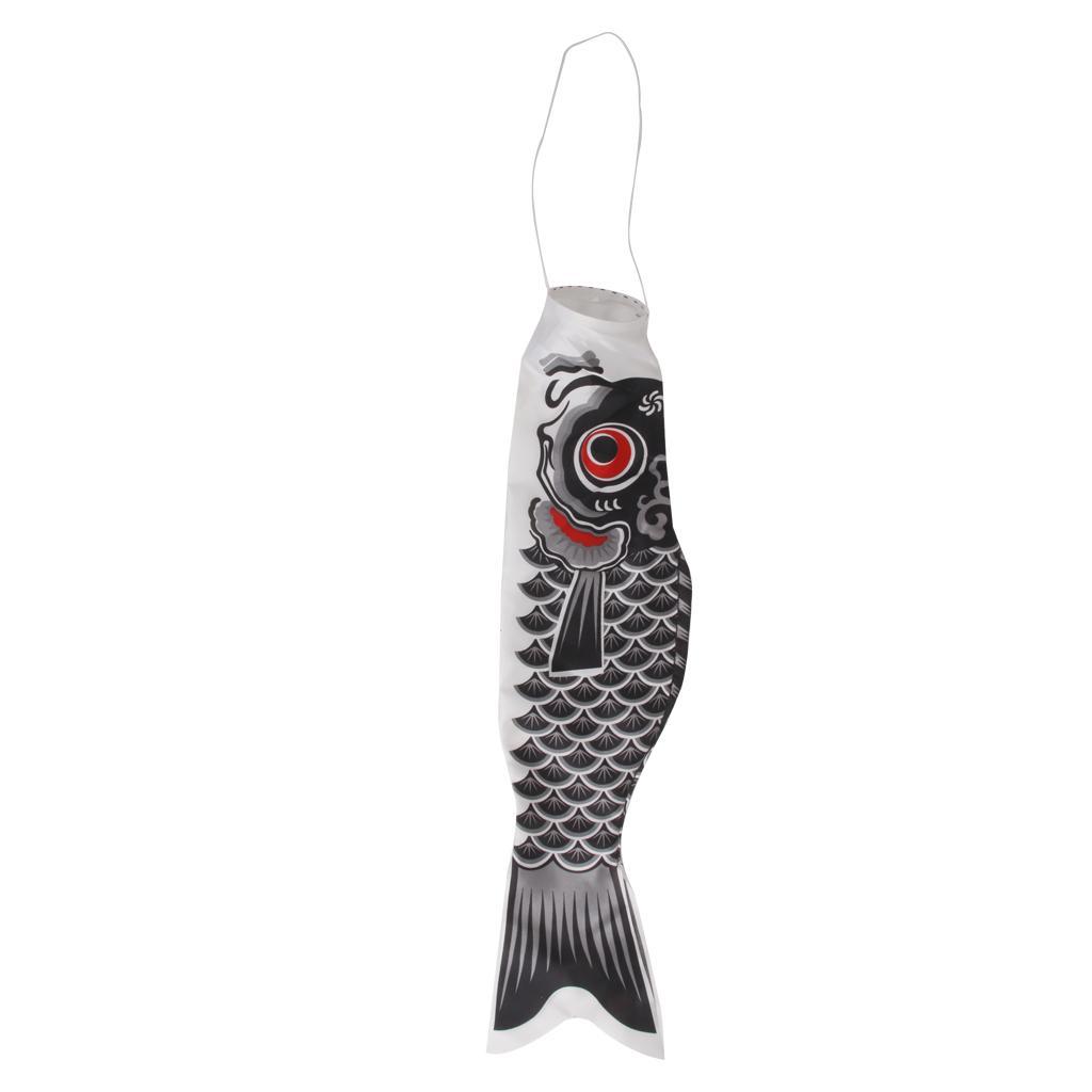 1.5m Koi Nobori Windsock Black&Pink Kite Japanese Carp Flag Decoration