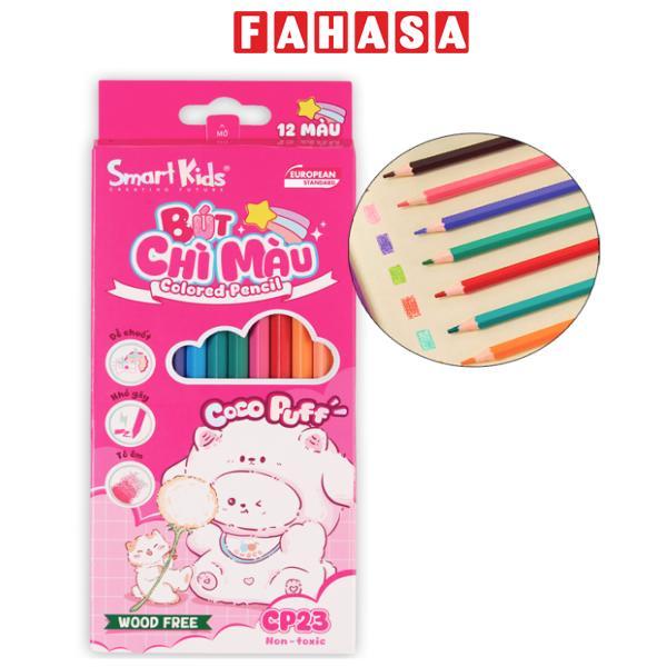 Hộp 12 Bút Chì Màu Woodfree Coco Puff - Smart Kids CP23