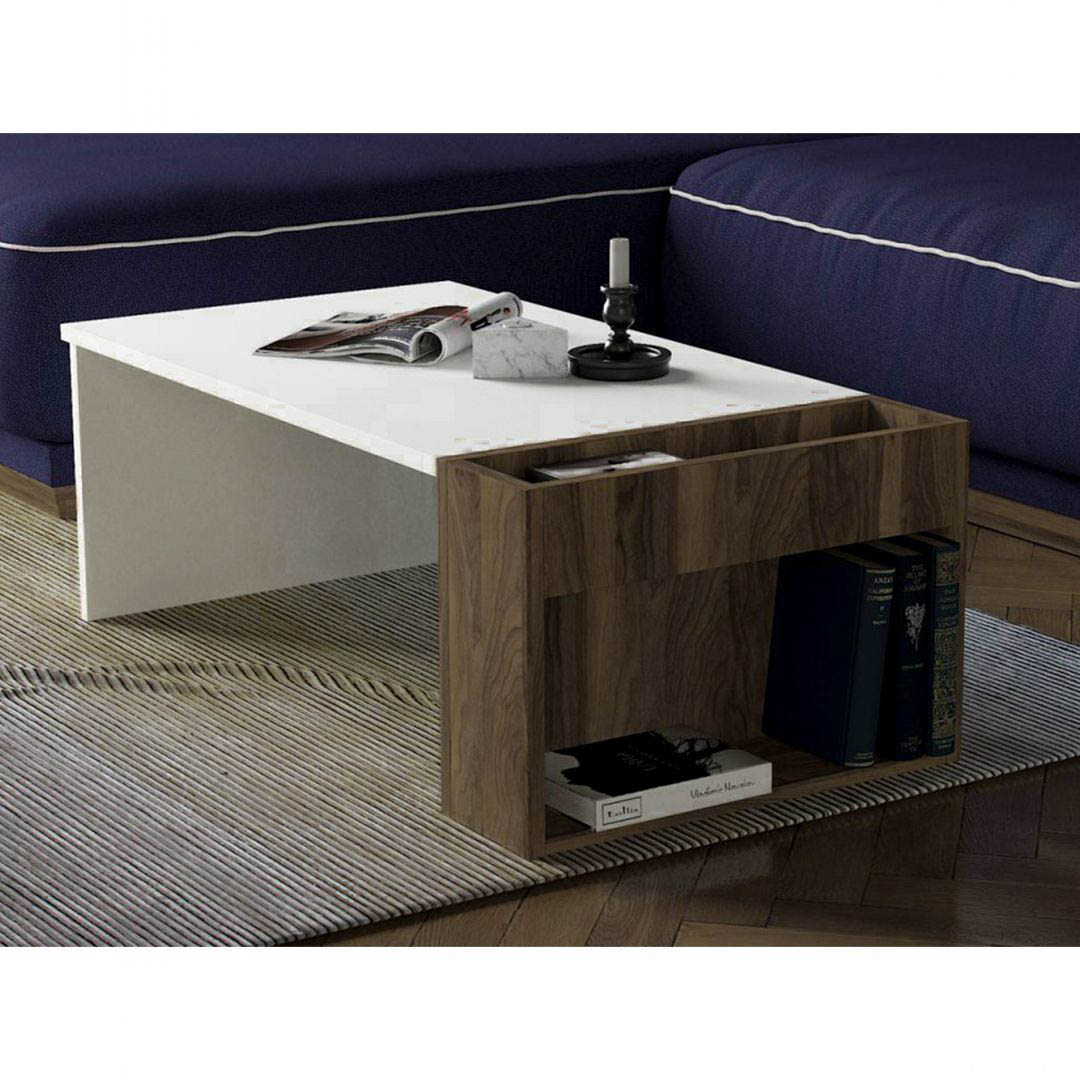 Bàn trà gỗ hiện đại SMLIFE Carrera | Gỗ MDF dày 17mm chống ẩm | D95xR50xC35cm