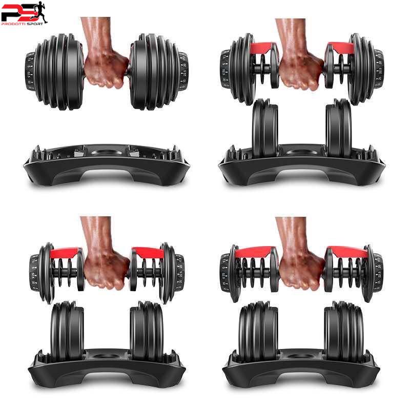 Tạ tay,tạ đơn Dumbell 24kg-48kg điều chỉnh khóa số tự động,đa năng Cao Cấp (có khay đựng)