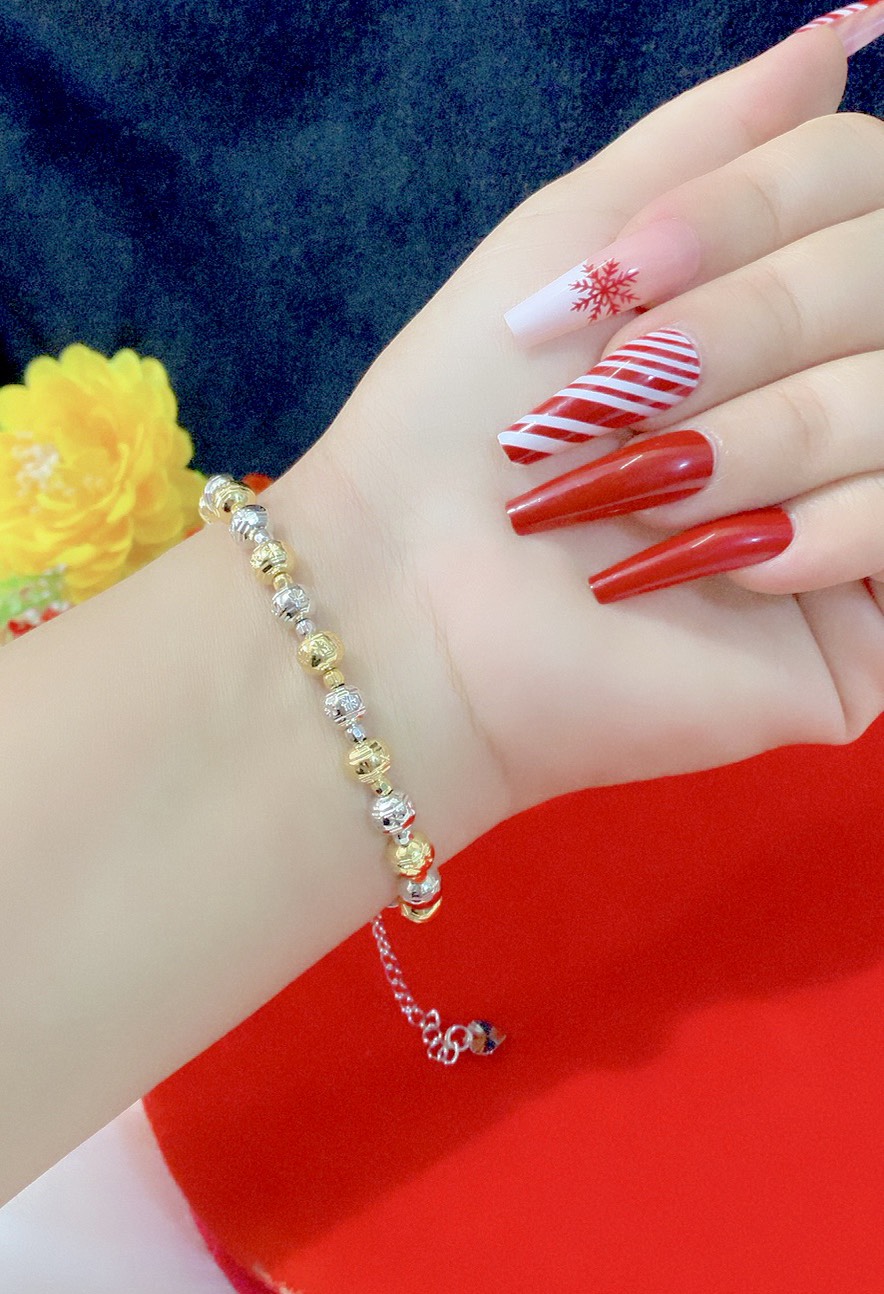 Lắc tay bi 2 màu mạ 18k cực đẹp p1626