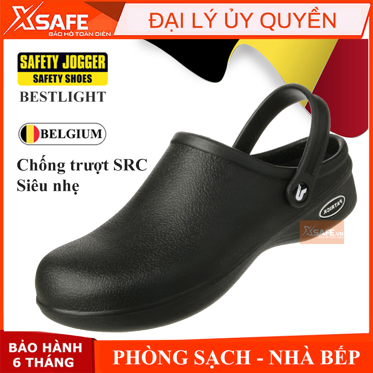 Giày chống trượt Jogger Bestlight siêu nhẹ tiêu chuẩn EN chuyên dụng cho giày bảo hộ phòng sạch bệnh viện nhà bếp (đen)