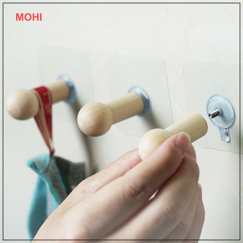 Móc Gỗ Treo Đồ Dán Tường/Giá Treo Đồ Dán Tường MOHI MM1- Chính hãng