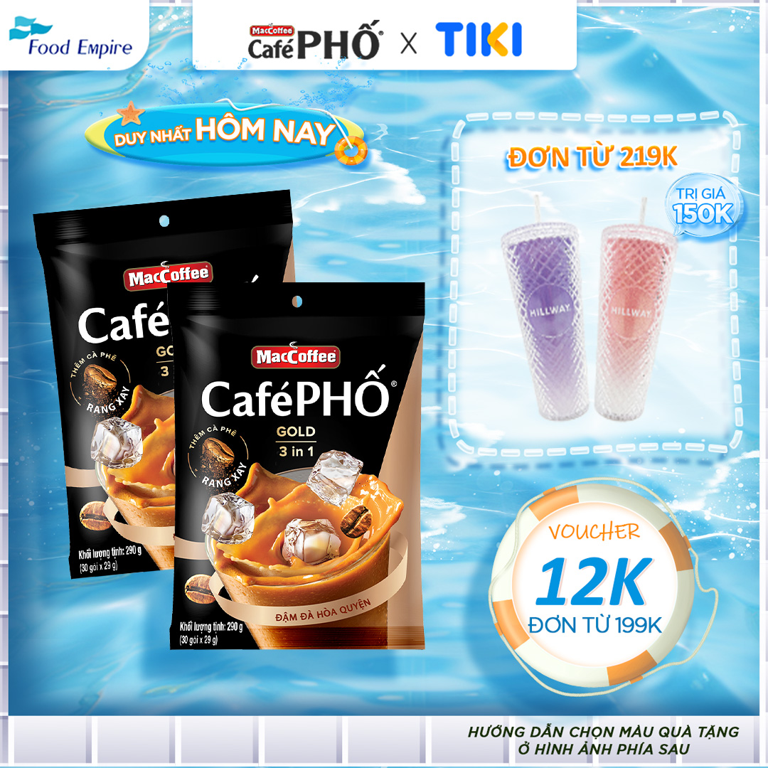 Combo 2 Túi Cà phê Phố GOLD Sữa Đá - MacCoffee (túi 30 gói x 29g)