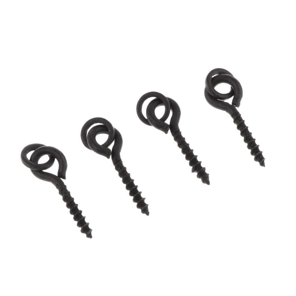 40pcs Steel Boilie Bait Screw Fishing Bait Ring Swivel Carp Fishing Terminal Tackle