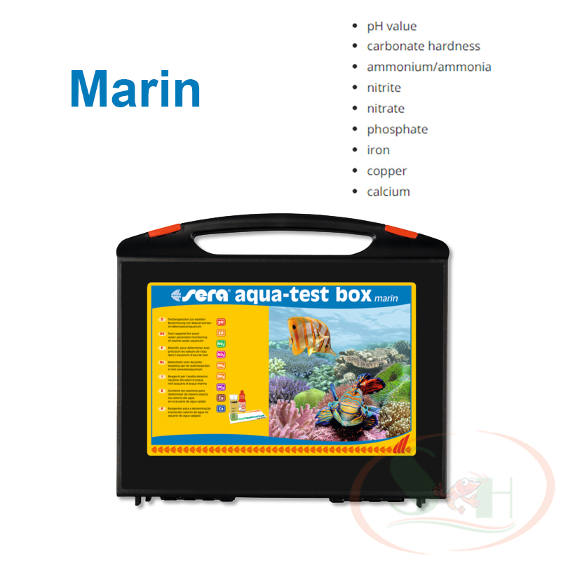 Bộ vali Sera Aqua Test Box 9in1 +Cl, Ca, Koi kiểm tra ph, gh, kh, nh3, nh4, no2, no3, fe, po4 nước bể cá tép