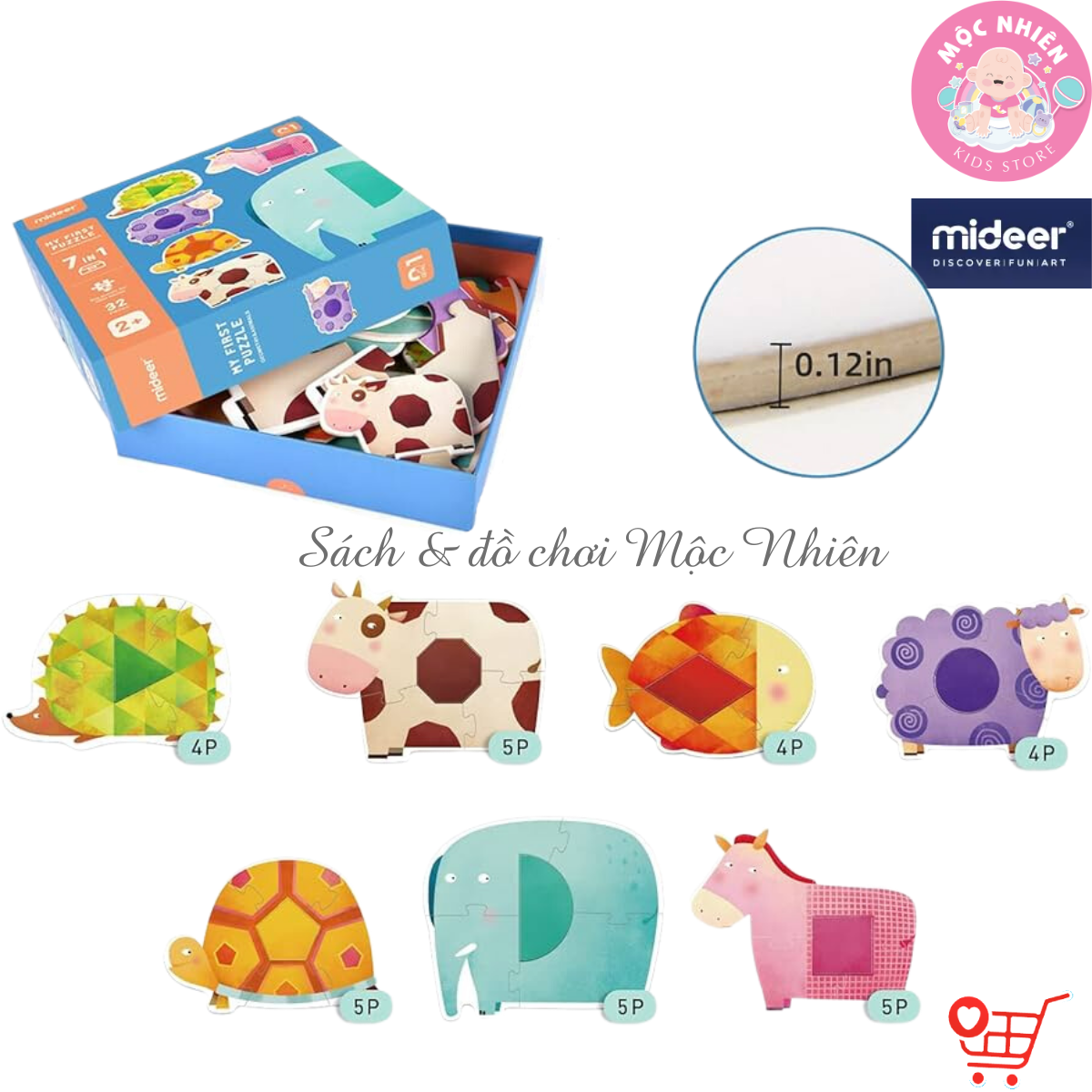 Đồ Chơi Xếp Hình Ghép Cặp Đầu Tiên Nhiều Chủ Đề - My First Puzzle Mideer Dành Cho Các Bé Trên 2 Tuổi