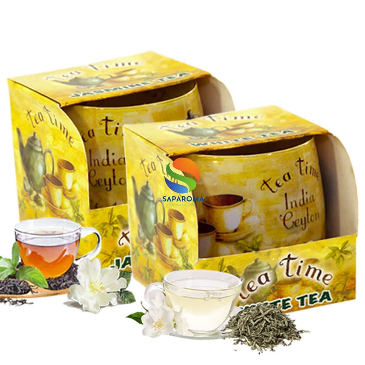 Combo 2 ly nến thơm tinh dầu Bartek Tea Time 100g - trà hoa nhài, nến trang trí, thơm phòng, thư giãn, hỗ trợ khử mùi