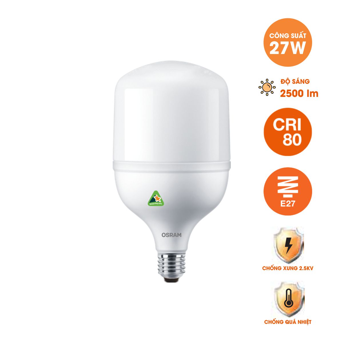 Bóng đèn LED trụ T-Bulb OSRAM E27 - Hiệu suất cao, chất lượng ánh sáng vượt trội