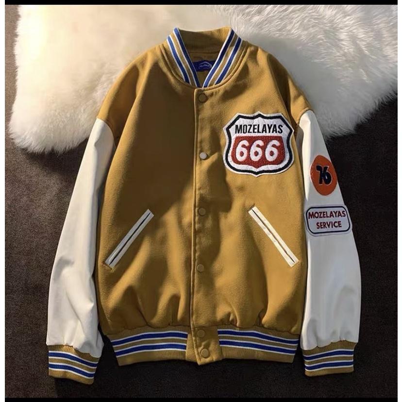 Áo Khoác Bomber Nam Nữ Moze 666 Vải Nỉ PE Cao Cấp Phối Nút Bấm Phong Cách Học Sinh Cá Tính Hot Trend Mới