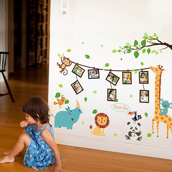 Decal Dán Tường Cho Bé Yêu Tranh Vườn Thú Treo Ảnh DB067