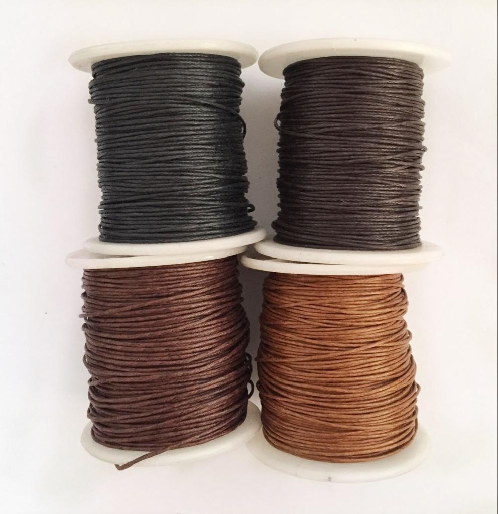 4 Rolls 1mm Waxed Cotton Cord Thread DIY Jewelry Making Beads Supplies