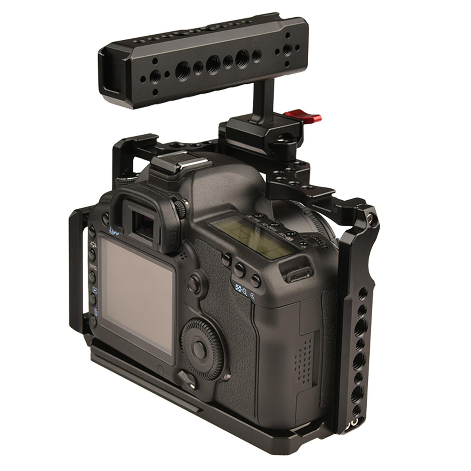 Handle Release Lightweight Multiple 1/4 3/8 Threaded Hole Aluminum Alloy Video Stabilizing Rig for Monitors DSLR Camera Cage