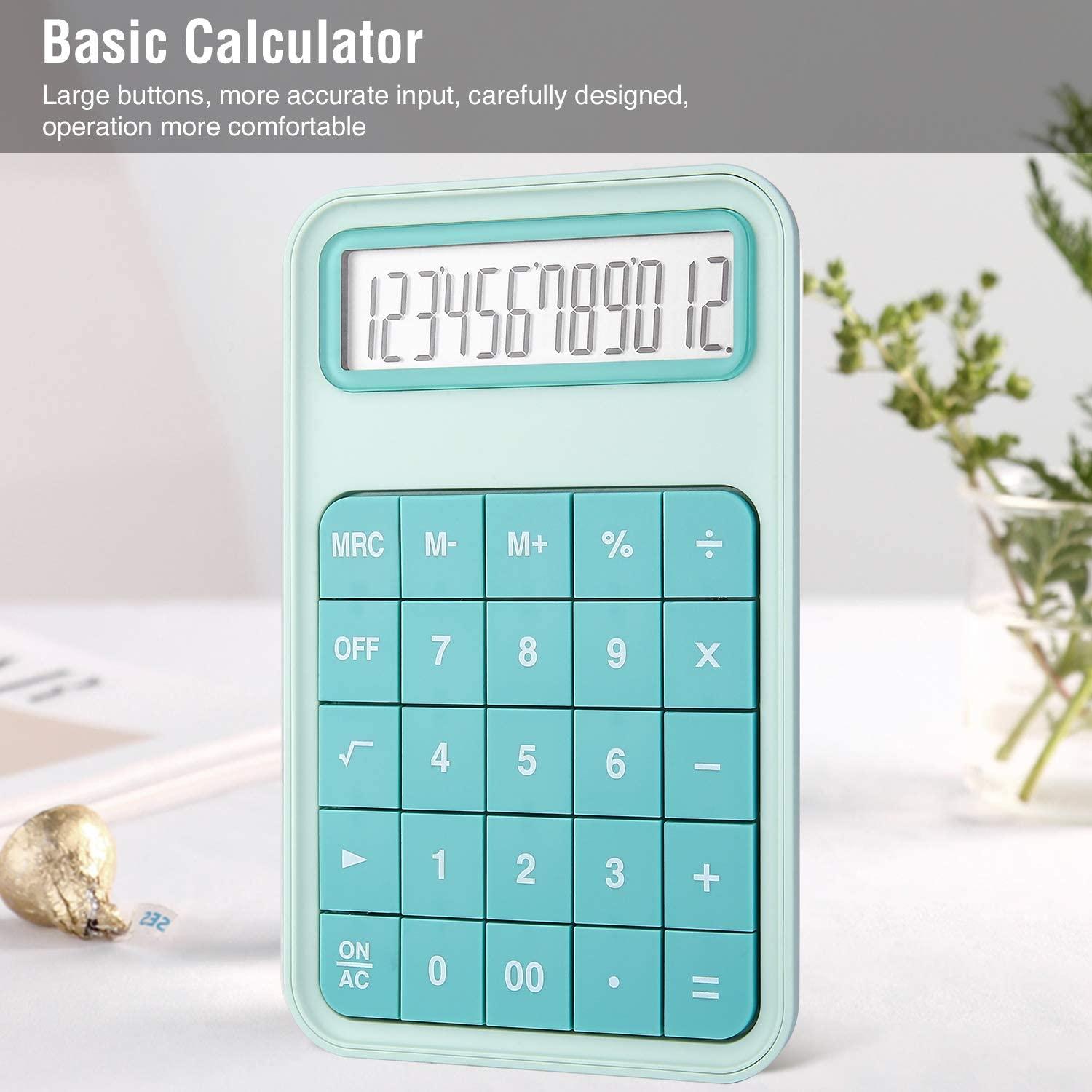 Chức năng tiêu chuẩn tính toán văn phòng, LCD Máy tính màn hình lớn 12 chữ số cho trường học, văn phòng, gia đình, quầy hàng - màu ngọc lam