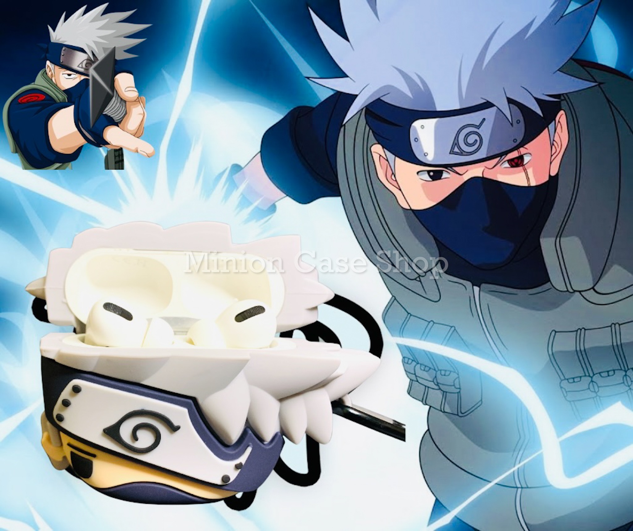 Case bảo vệ dành cho Airpods Pro/Pro 2 hình Kakashi naruto chất liệu silicon 3d cao cấp