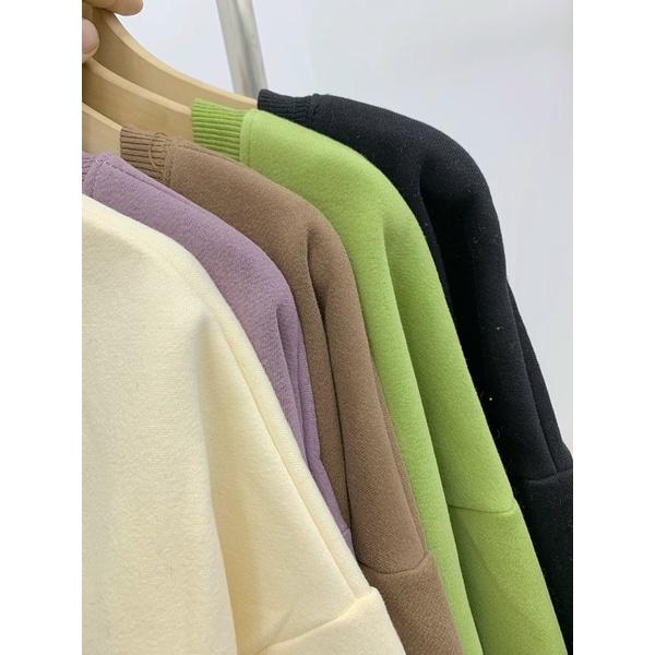 Áo nỉ sweater thêu ngựa - nỉ bông