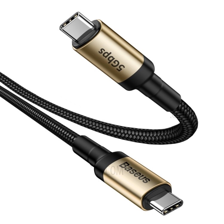 Cable Baseus Cafule Series PD3.1 60W Type C to Type C chuyển ra màn hình cổng Type C CATKLF-RG1 - Hàng chính hãng - Vàng