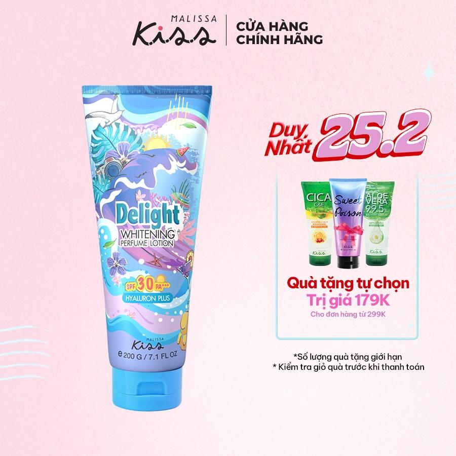 Kem Dưỡng Ẩm Chống Nắng Hương Nước Hoa Malissa Kiss Whitening Perfume Lotion SPF30 Pa+++ Delight 200g