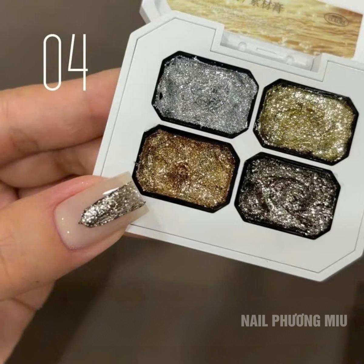 Gel Nhũ Bạch Kim Vẽ Viền Móng 4 Màu Huaxi Siêu Sáng Bóng Cao Cấp Đậm Đặc Làm Nail, Chống Thấm Nước Mùi Nhẹ, Không Cần Rửa, Lâu Trôi