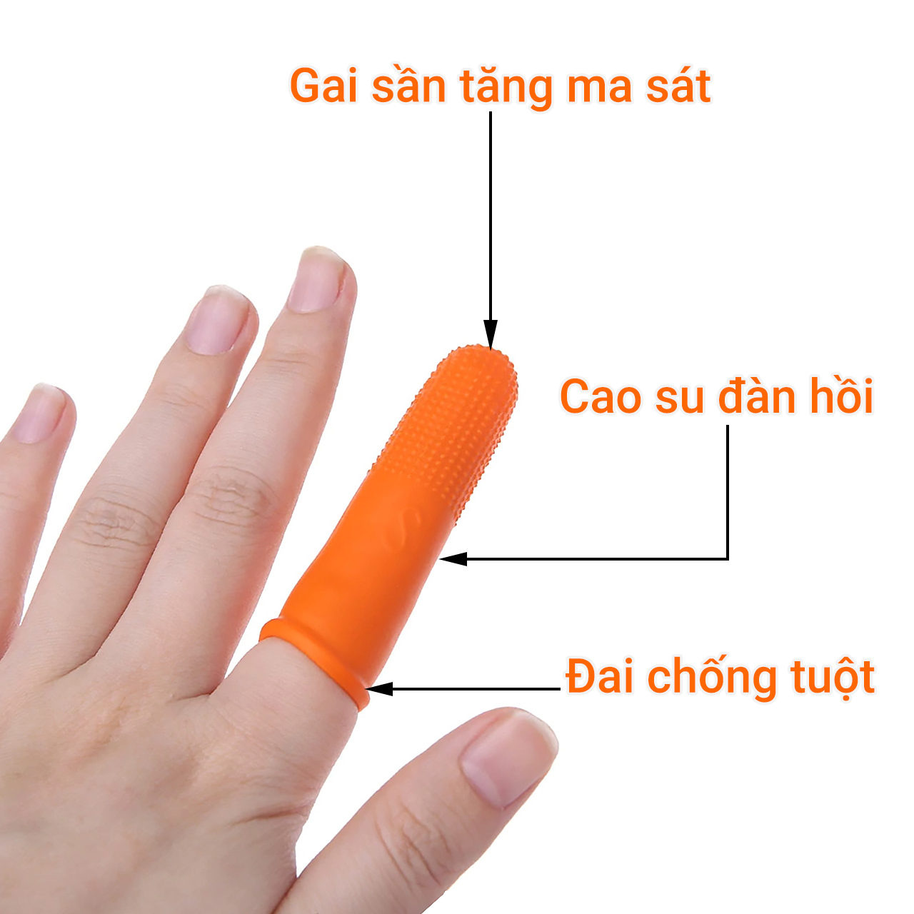 Bao bảo vệ ngón tay bằng cao su 10 chiếc/gói