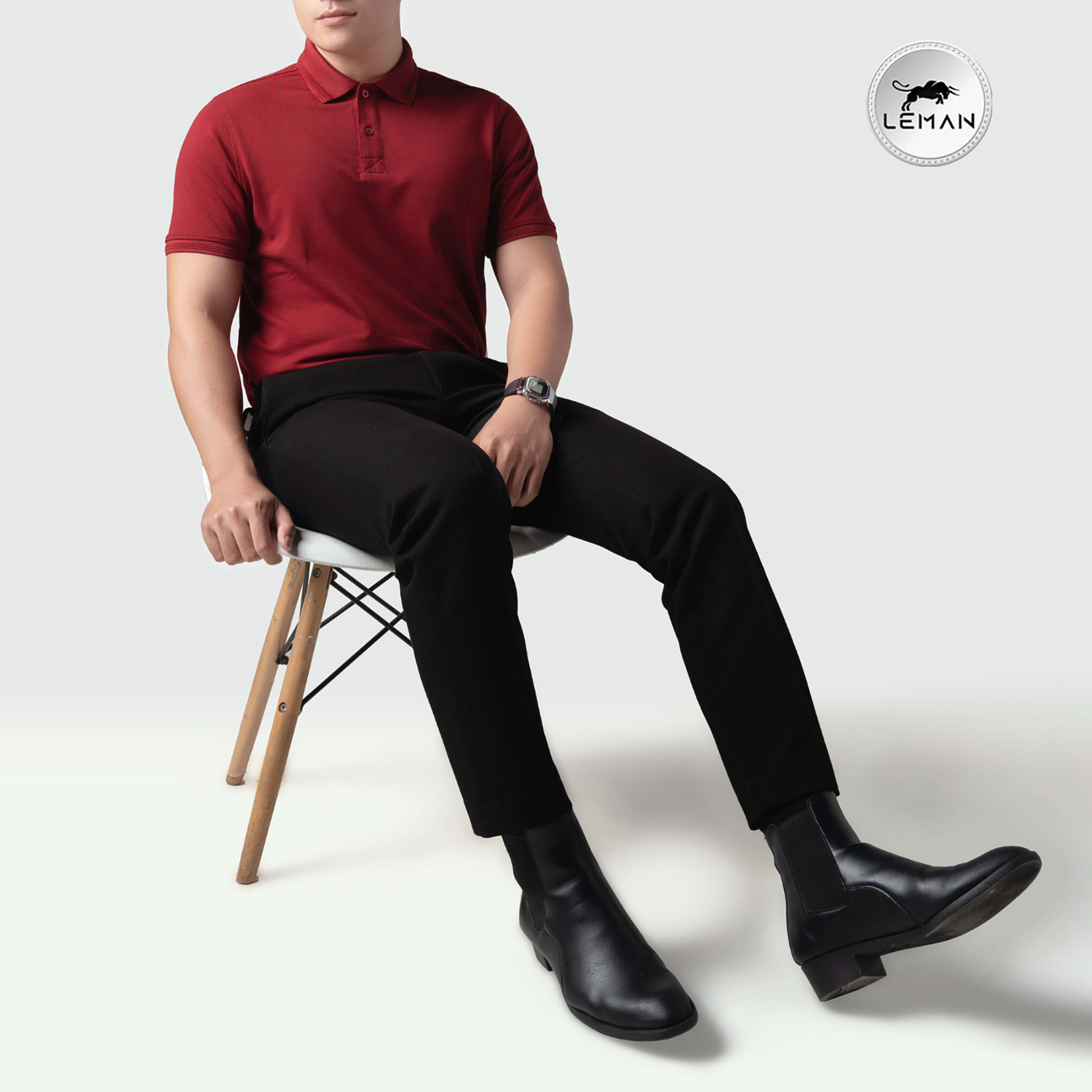 Áo thun polo nam Leman PL061 vải CVC Premium Pique Phom Slimfit tôn dáng