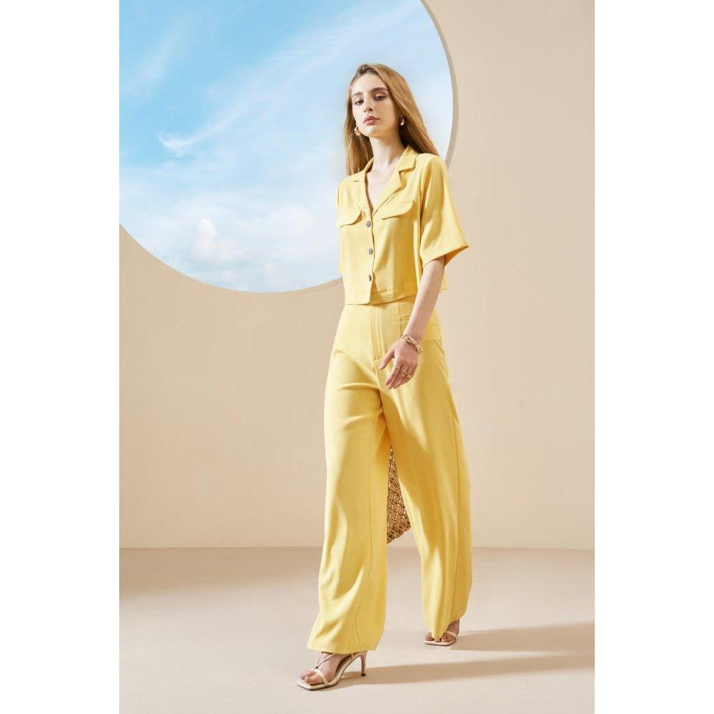 Atous Áo Croptop Cổ Vest CARLA