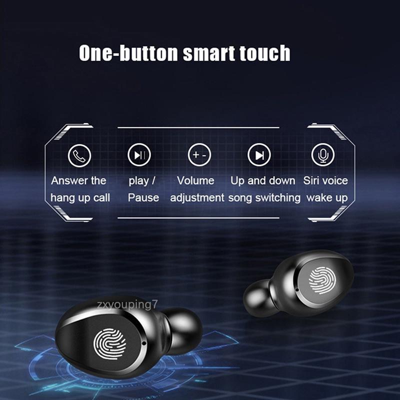 Tai nghe bluetooth F9 TWS 5.0 ko dây cảm ứng chống nước , ồn tích hợp sạc dự phòng 2500mAhtáo/Android/xiaomi/OPPO