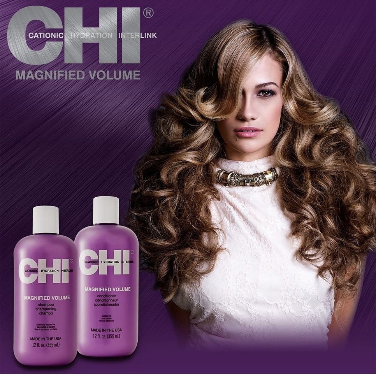 Bộ dầu gội xả CHI Magnified Volume tăng độ phồng cho tóc mỏng xẹp Mỹ 355ml