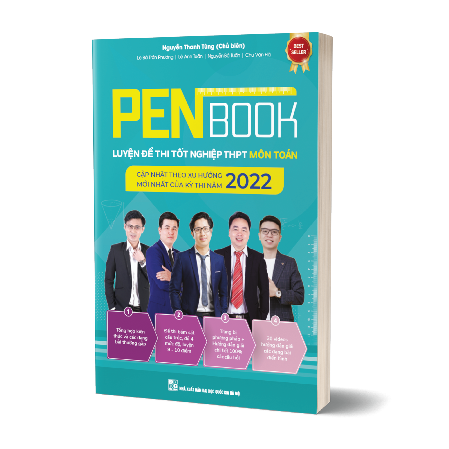 Combo khối A1 - PENBOOK Luyện đề thi Tốt nghiệp THPT 2021- Bộ 3 môn Toán, Lí, Anh