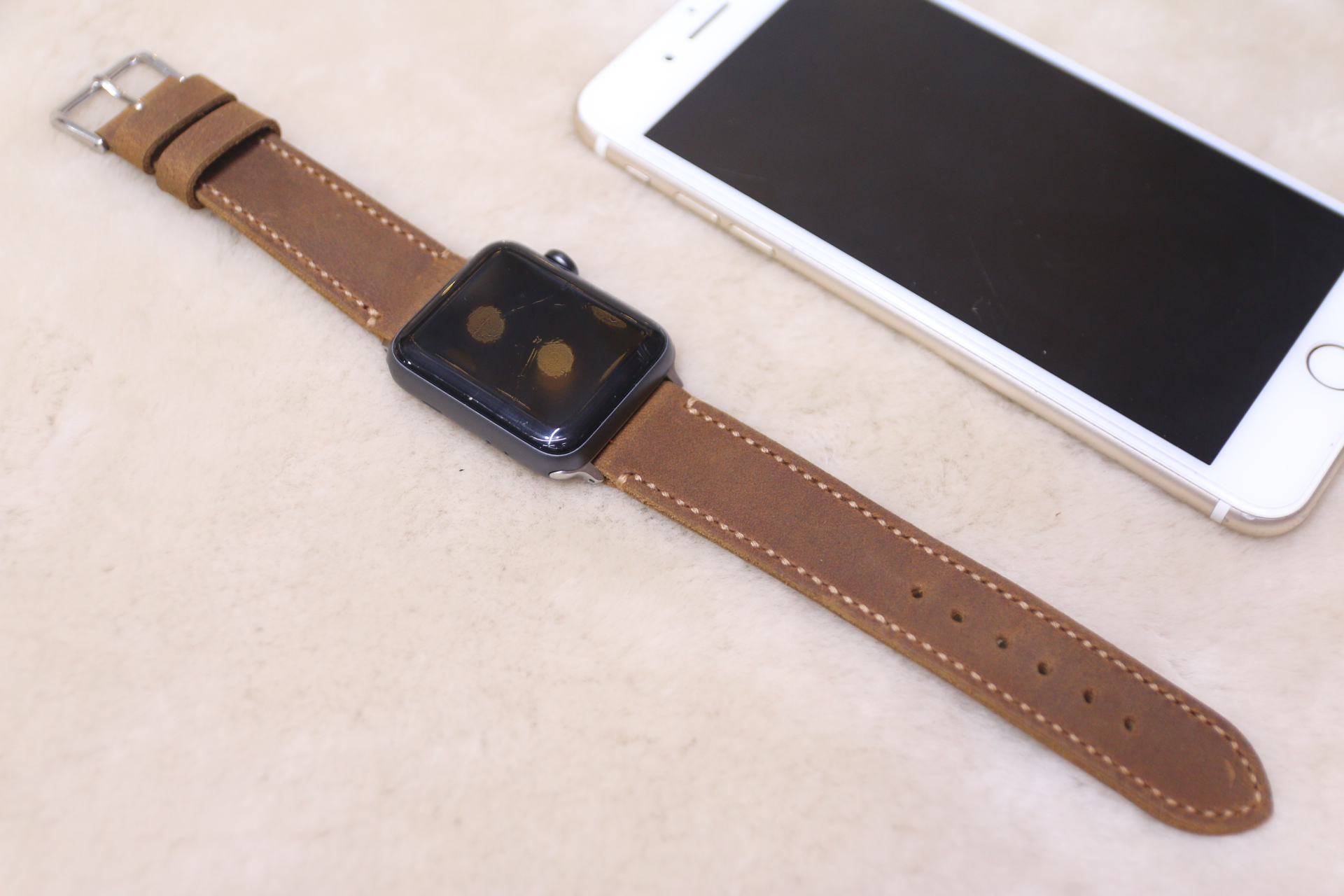 Dây Đeo Thay Thế Dành Cho Apple Watch - Da dò sáp  Handmade