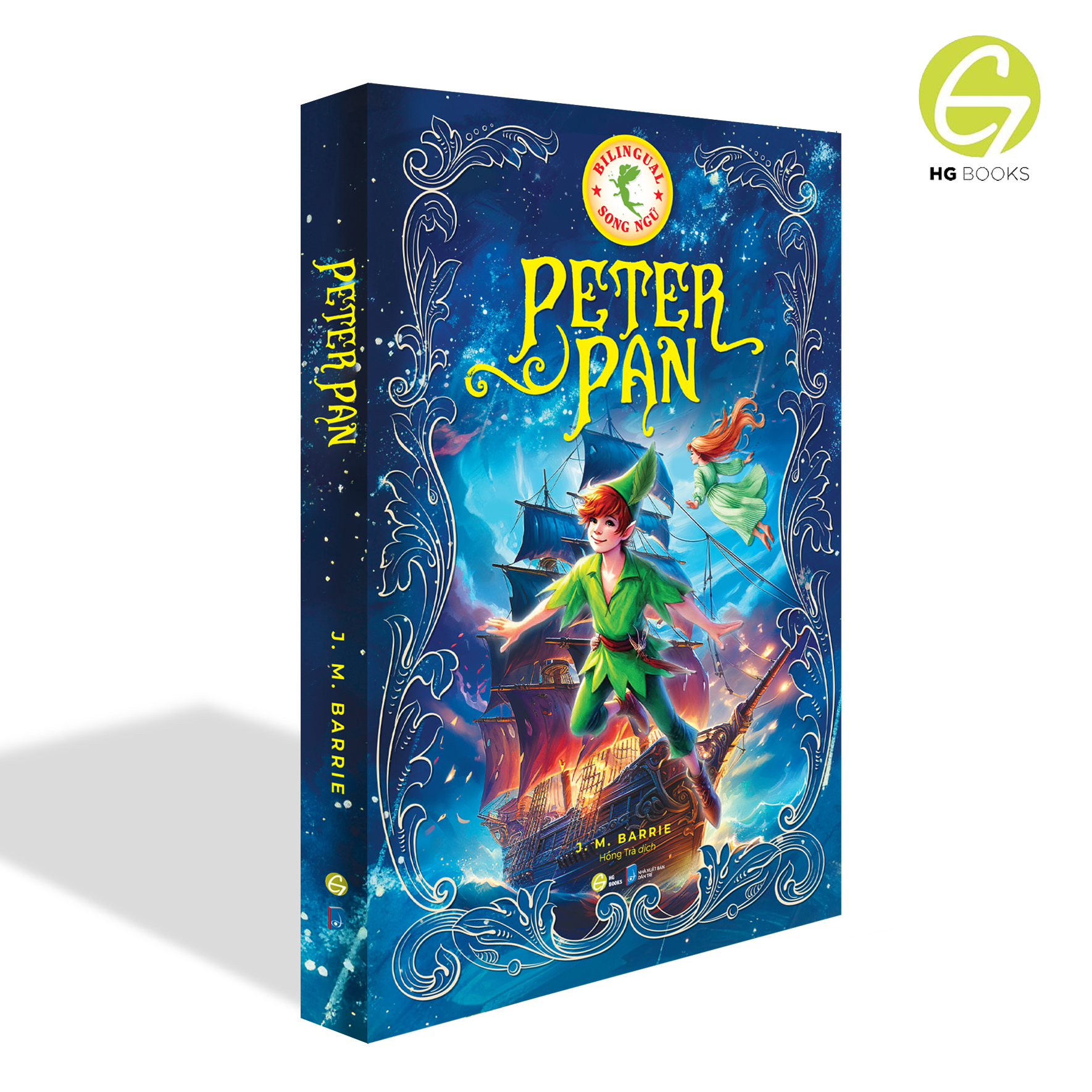 Peter Pan - Sách song ngữ kinh điển, truyện song ngữ thiếu nhi tặng file nghe &amp; note từ vựng - HG Books