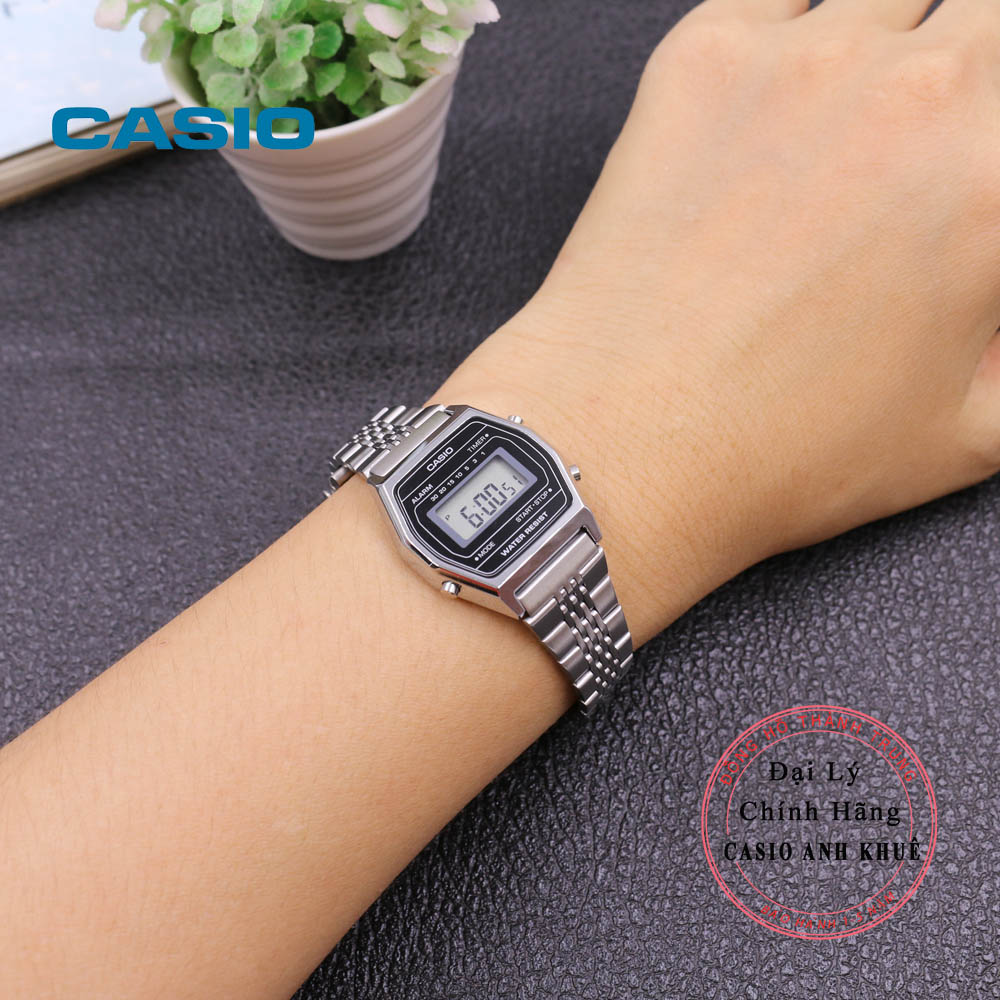 Đồng hồ nữ Casio điện tử dây thép LA690WA-1DF