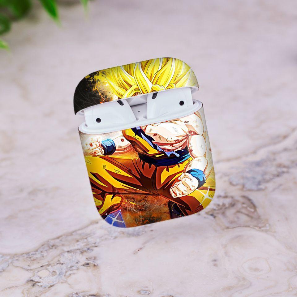 Miếng dán skin cho AirPods in hình Dragon Ball - Goku Super Saiyan 2 - 7vnr78 (AirPods ,1 2, Pro, TWS, i12